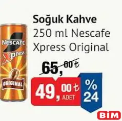 NESCAFE XPRESS ORİGİNAL SOĞUK KAHVE 250 ML NESCAFE XPRESS ORİGİNAL SOĞUK KAHVE 250 ML